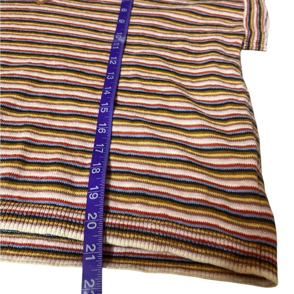 Madewell Striped Paulson Knit V-Neck Boxy Tee Top Small Neutral Stripe Casual - Picture 6 of 11